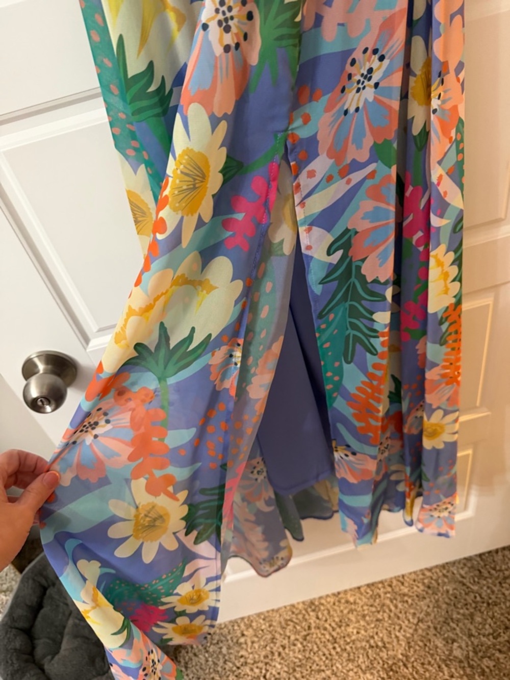 entro Lavender Multi-Color Floral Maxi Dress - Picture 3 of 6